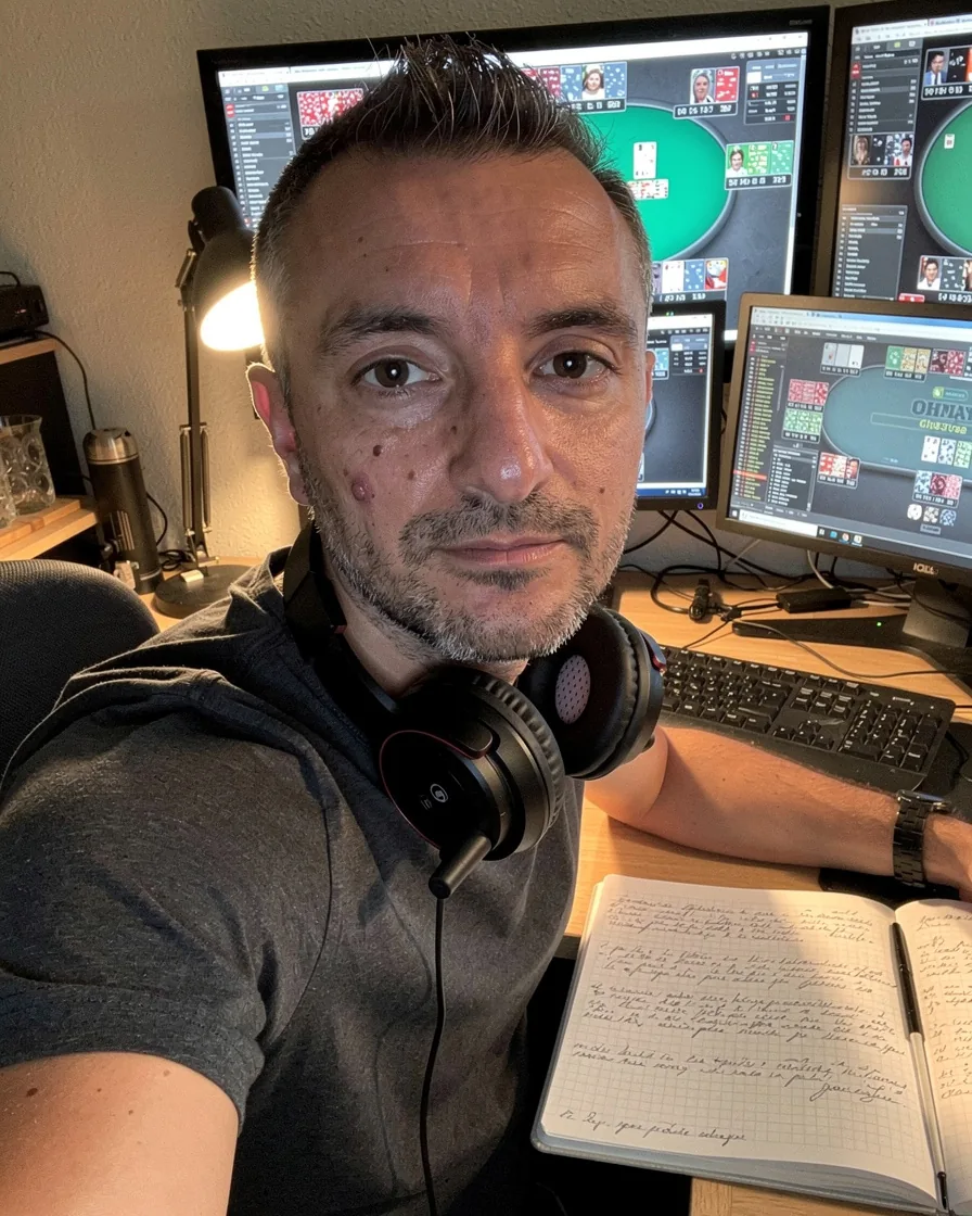 Damien Tejda devant ses écrans